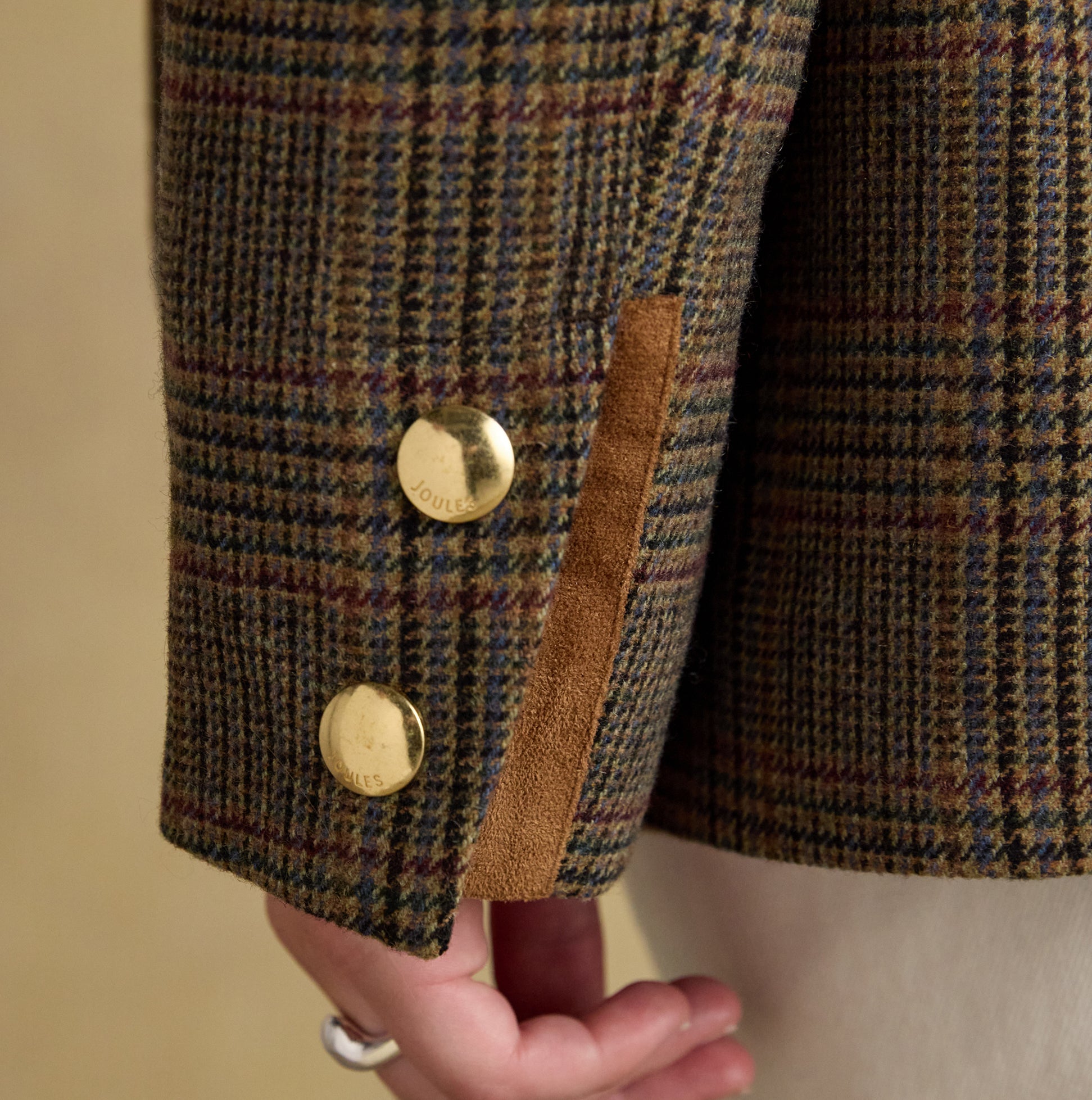 Joules CONTEMPORARY Womens Check Tweed Fieldcoat Brown