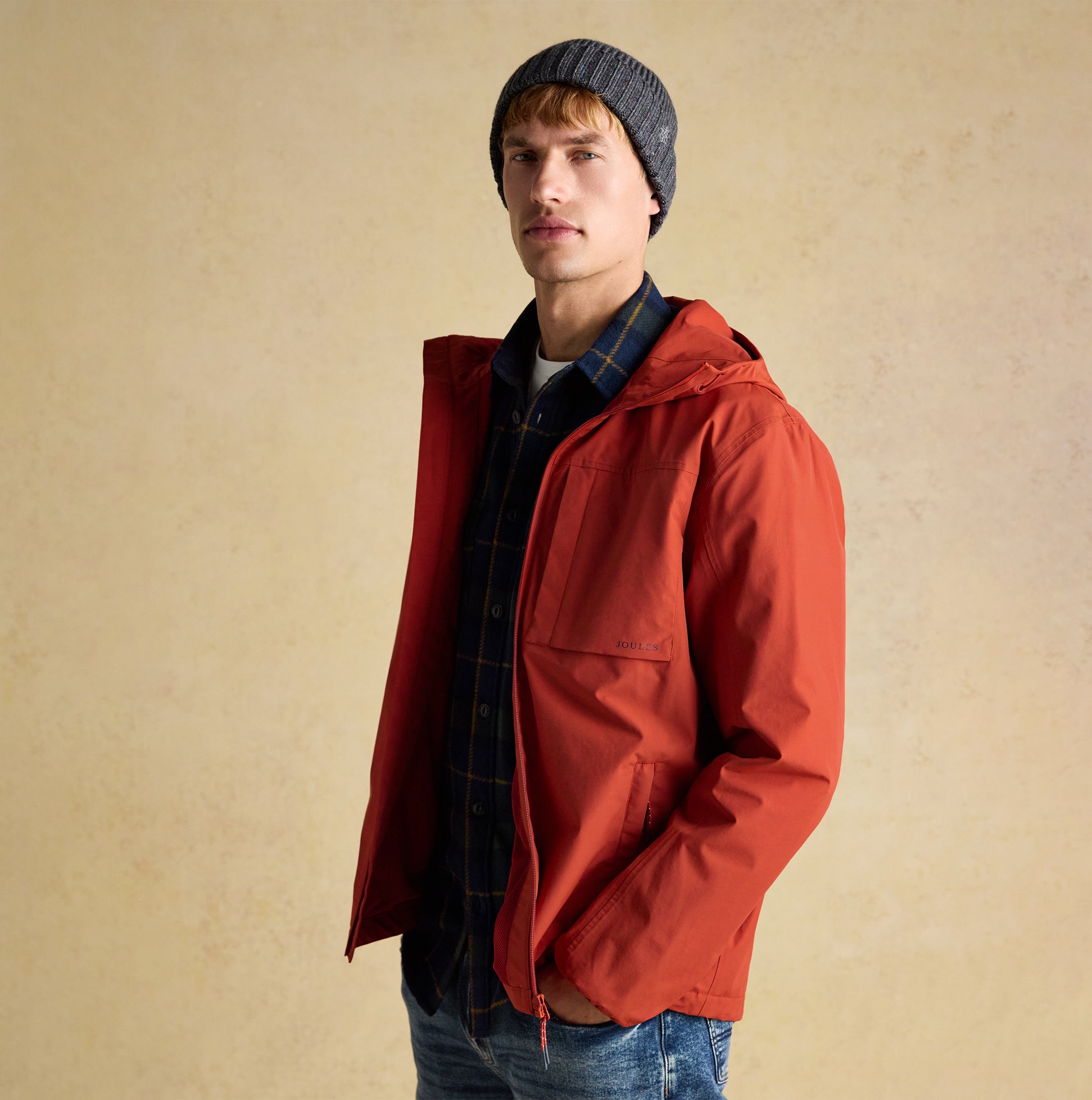 Joules HAMMOND Mens Beanie Grey