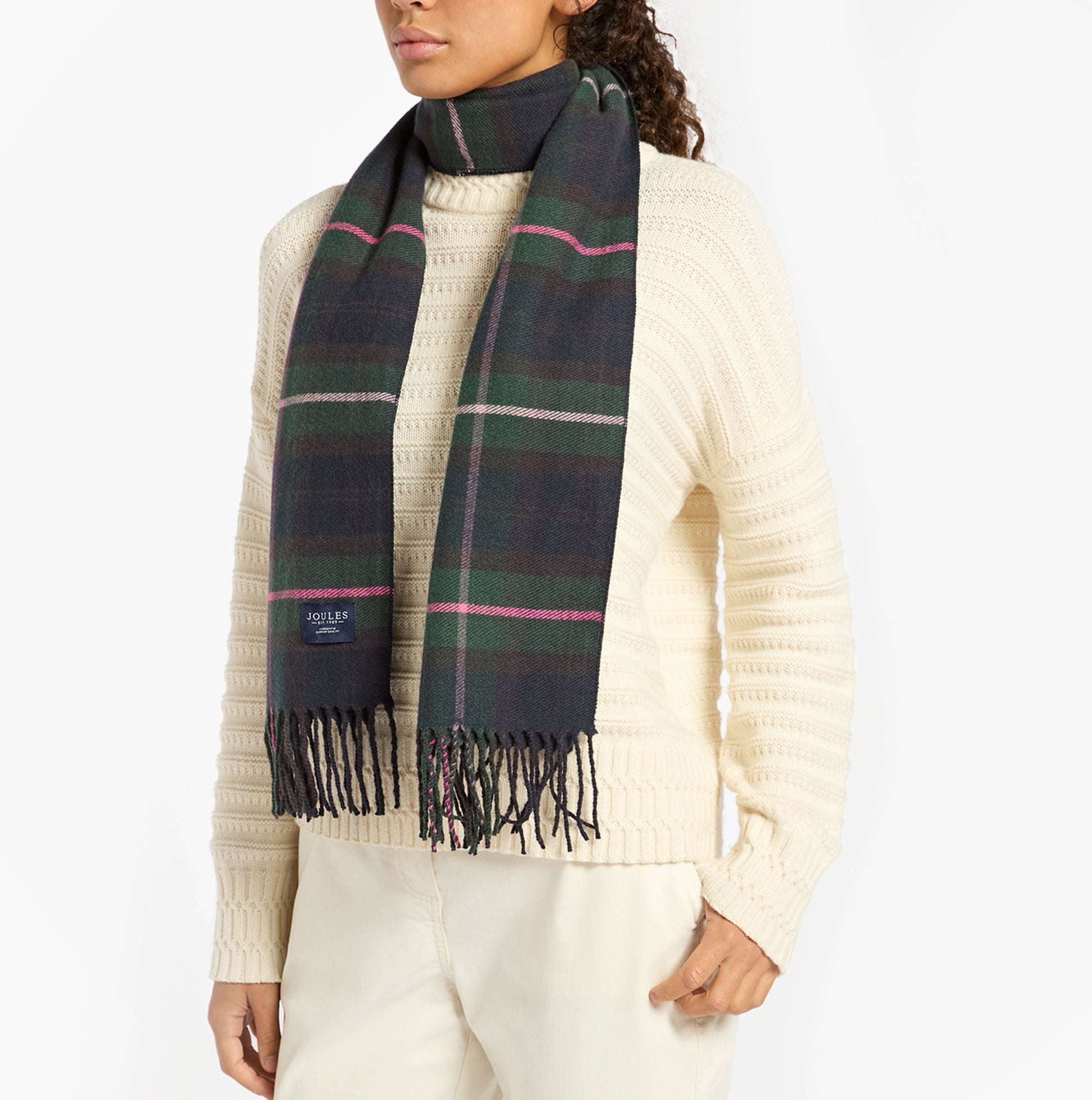 Joules LANGTREE Womens Navy/Pink Scarf