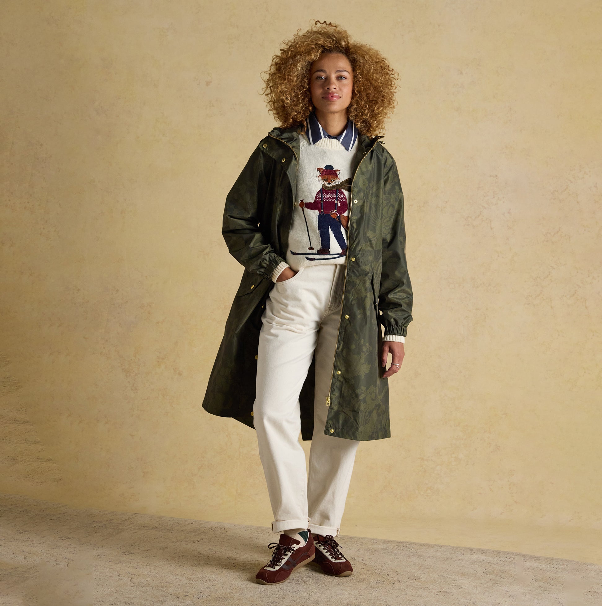 Joules HOLKHAM Waterproof Packable Raincoat With Hood Green