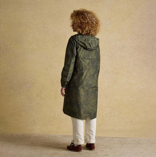 Joules Holkham Waterproof Packable Raincoat With Hood Green