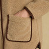 Joules SADIE LONGLINE Womens Longline Fleece Jacket Neutral