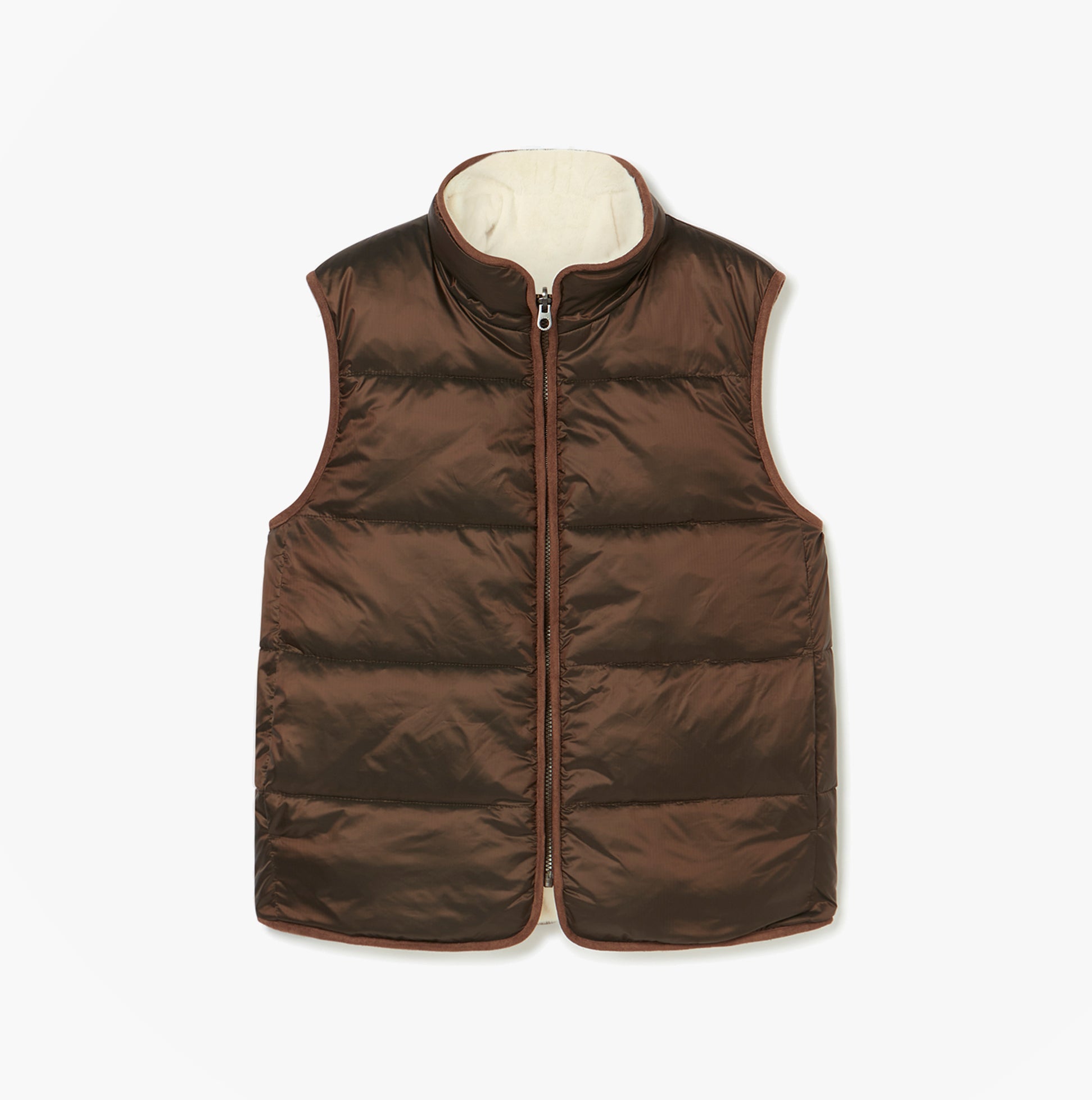 Joules REVERSIBLE FUR Faux Fur Padded Gilet Brown/Cream