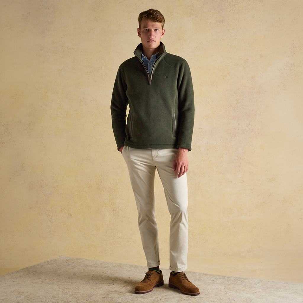 Joules HERITAGE 1/4 ZIP Mens Fleece Top Dark Green
