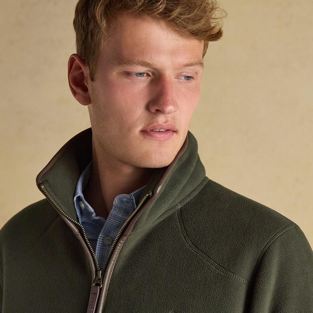 Joules HERITAGE 1/4 ZIP Mens Fleece Top Dark Green