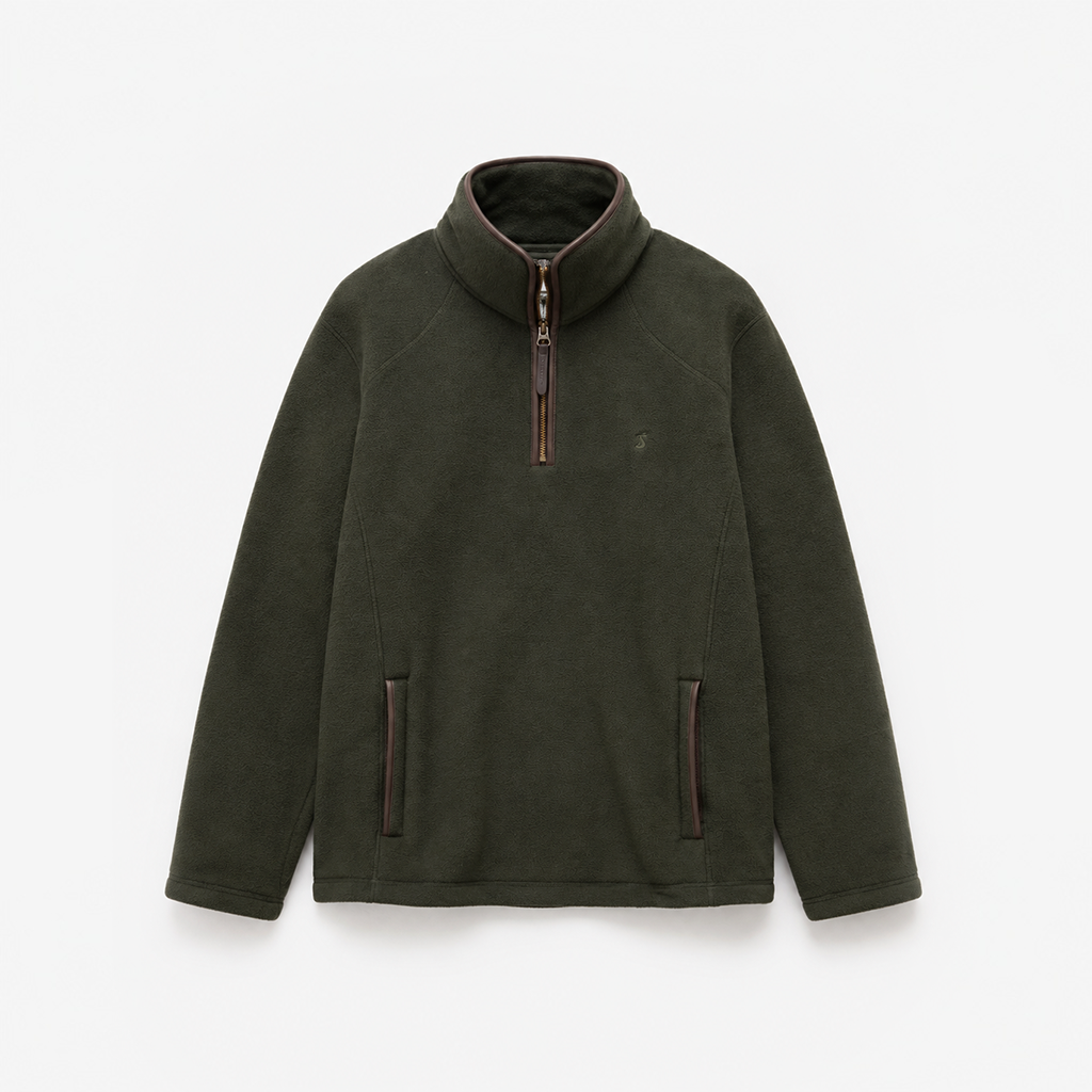 Joules HERITAGE 1/4 ZIP Mens Fleece Top Dark Green