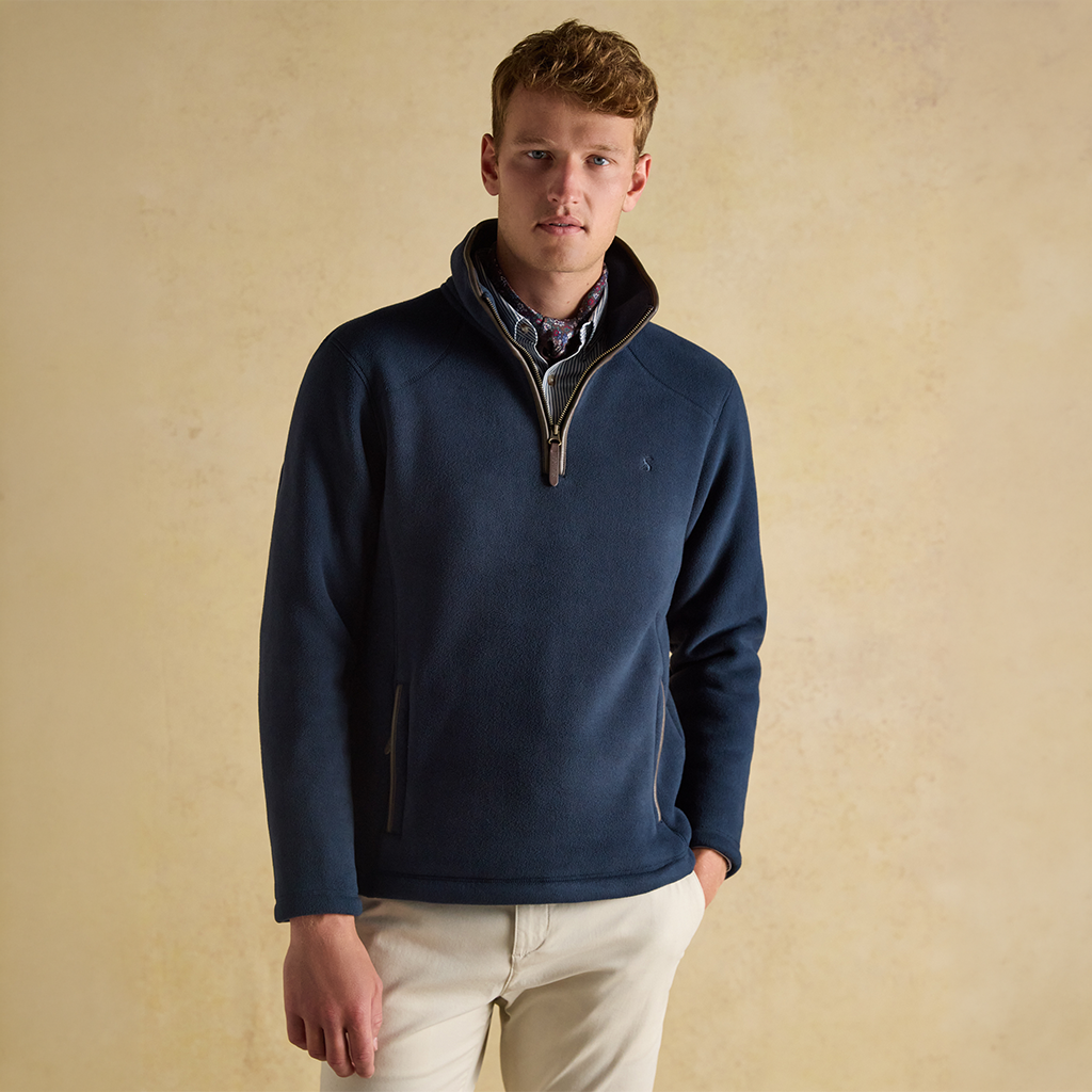 Joules HERITAGE 1/4 ZIP Mens Fleece Top Navy