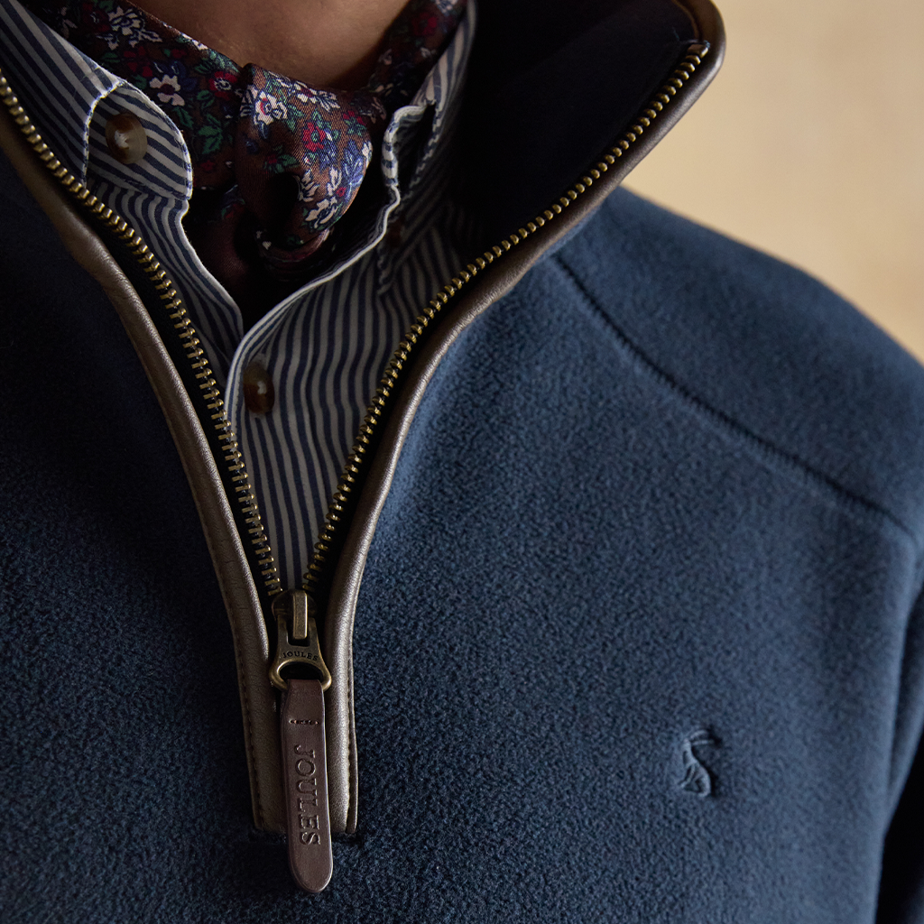 Joules HERITAGE 1/4 ZIP Mens Fleece Top Navy