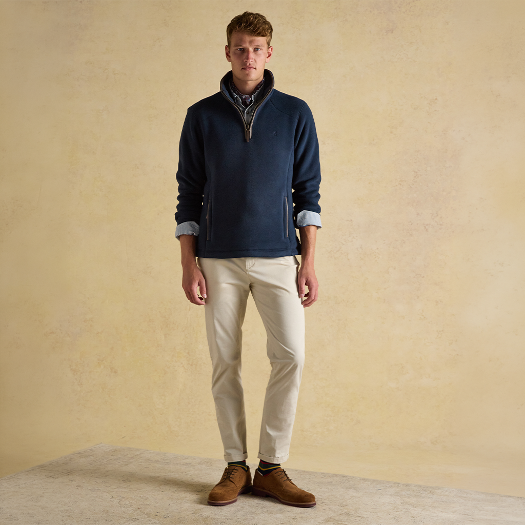 Joules HERITAGE 1/4 ZIP Mens Fleece Top Navy