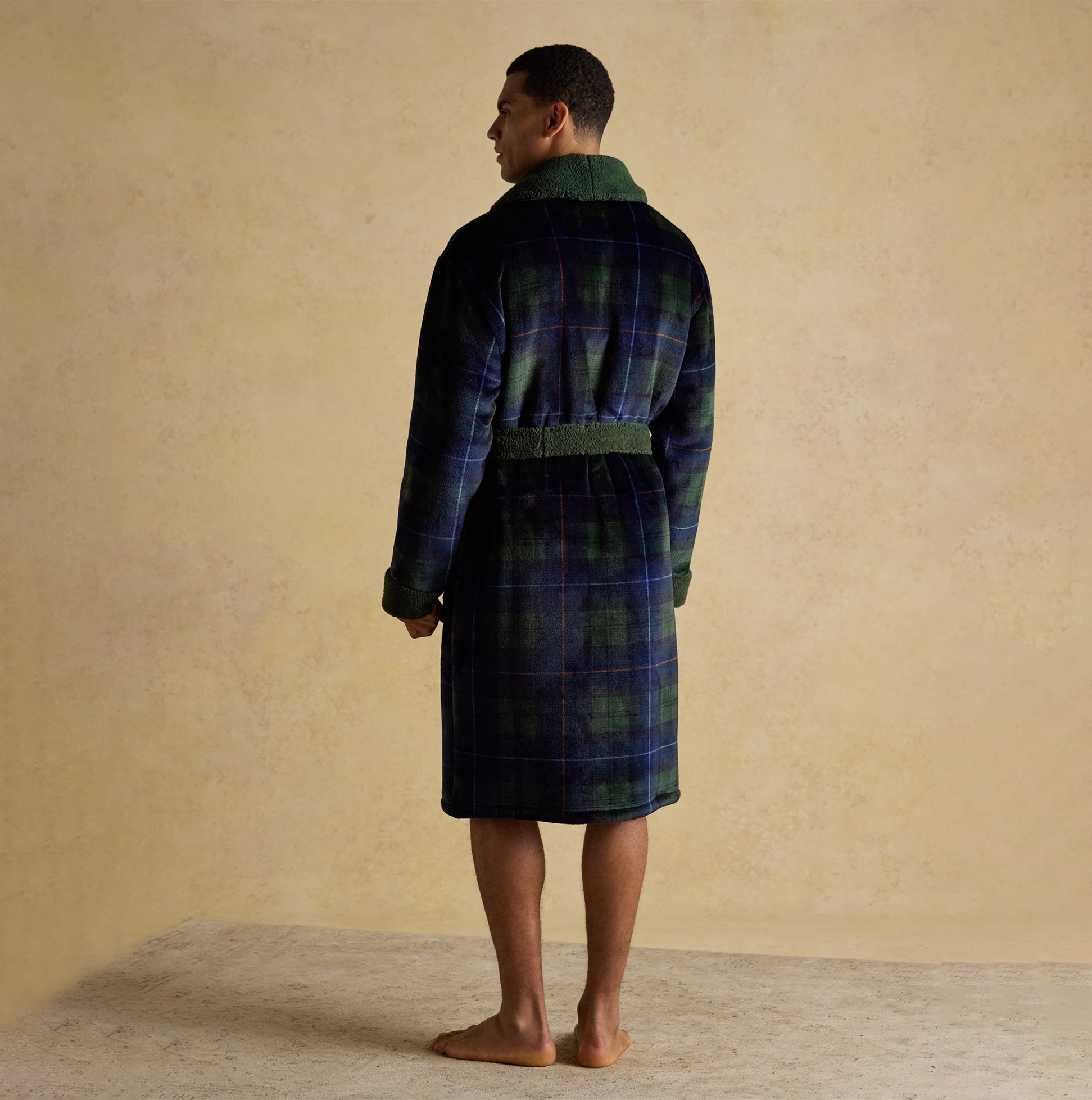 Joules MONTAGUE Mens Robe Green/Navy
