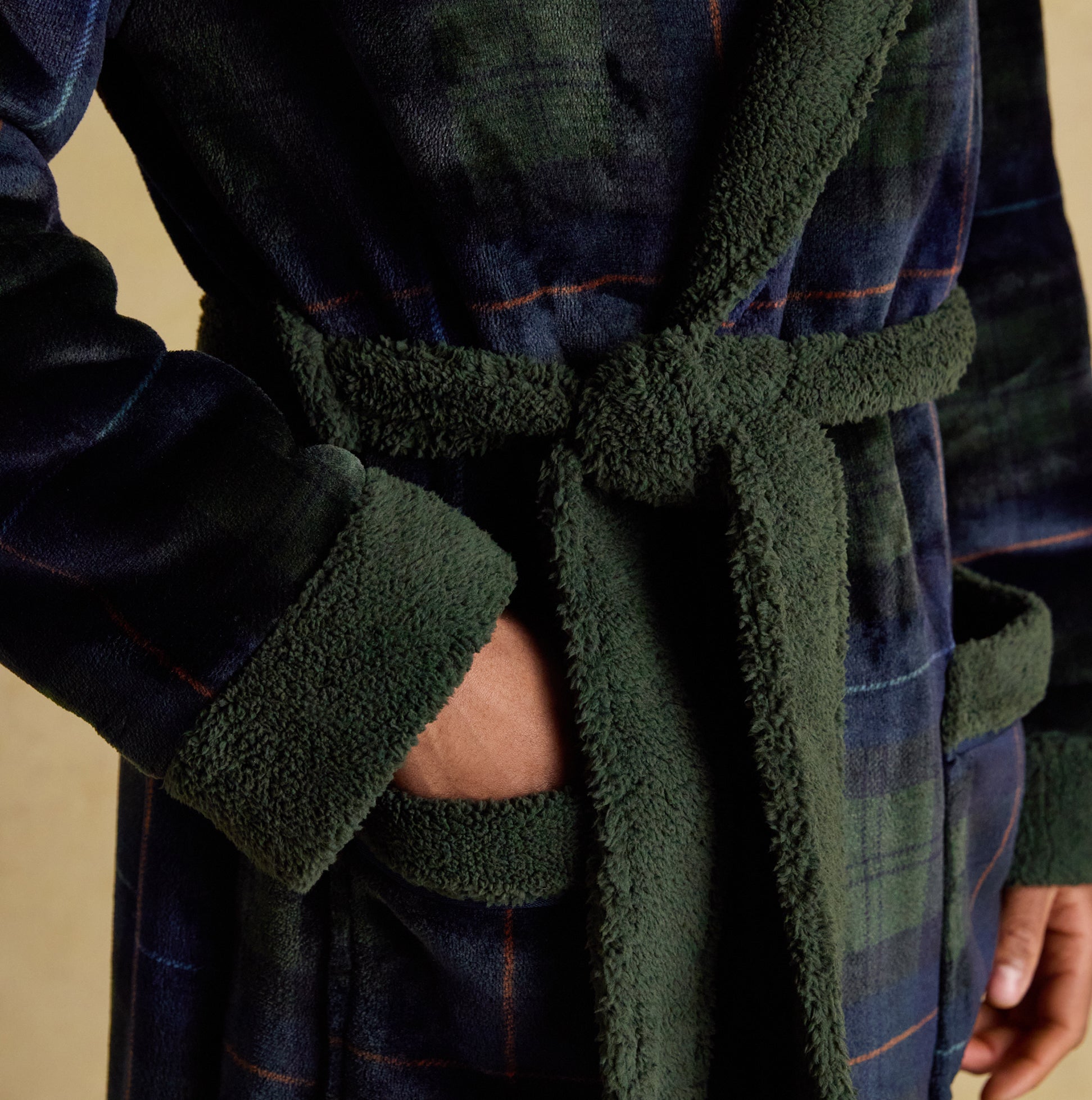 Joules MONTAGUE Mens Robe Green/Navy