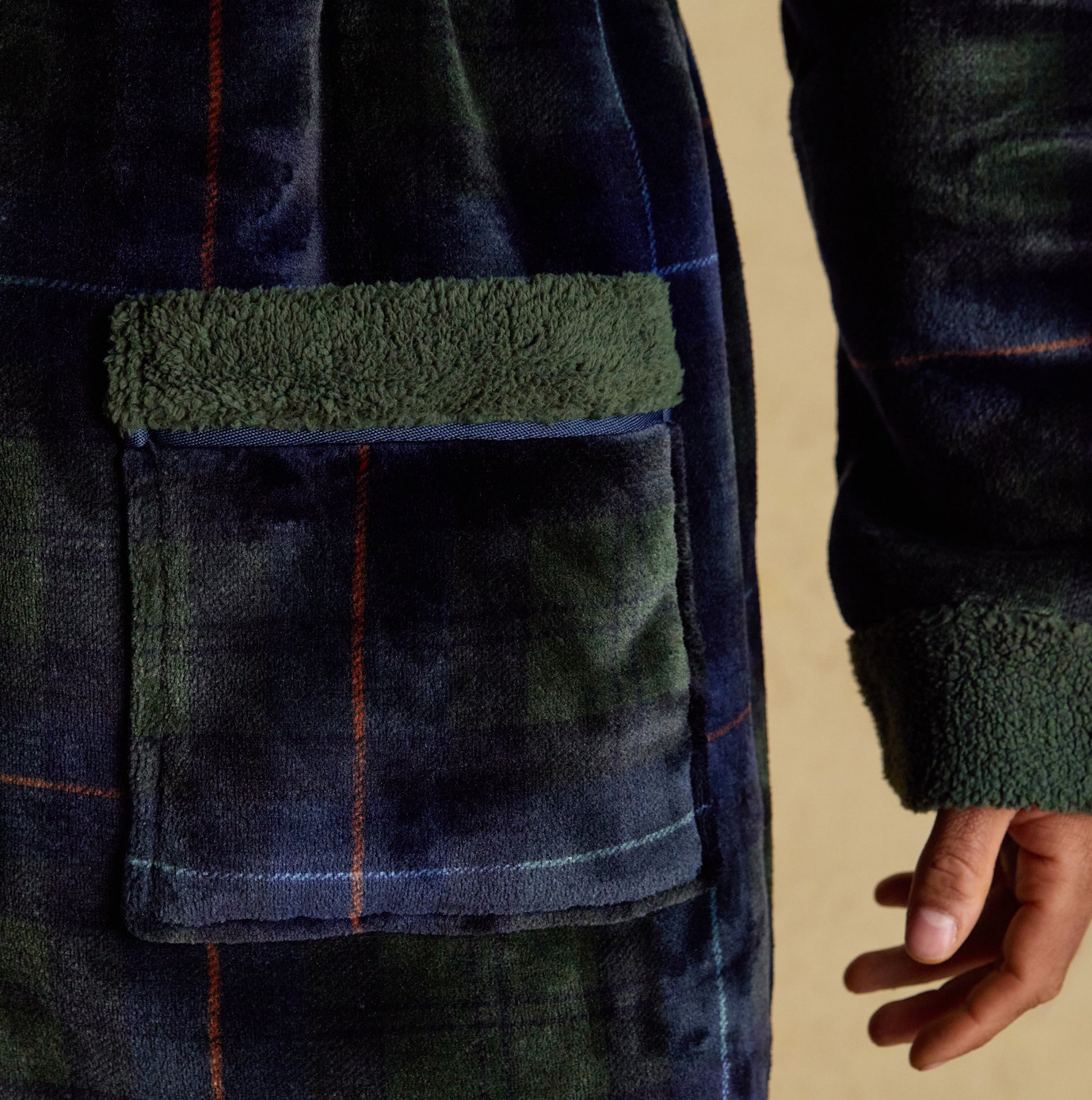 Joules MONTAGUE Mens Robe Green/Navy