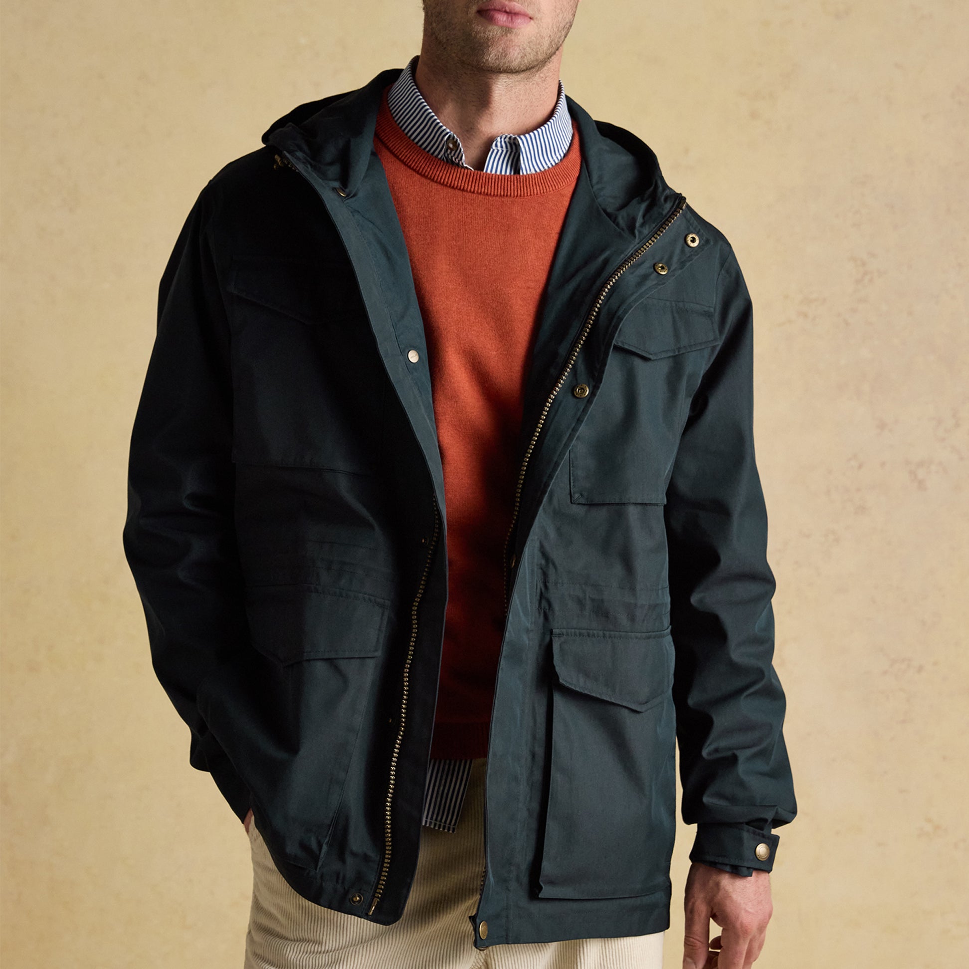 Joules PORTMAN Green Waterproof Raincoat Navy