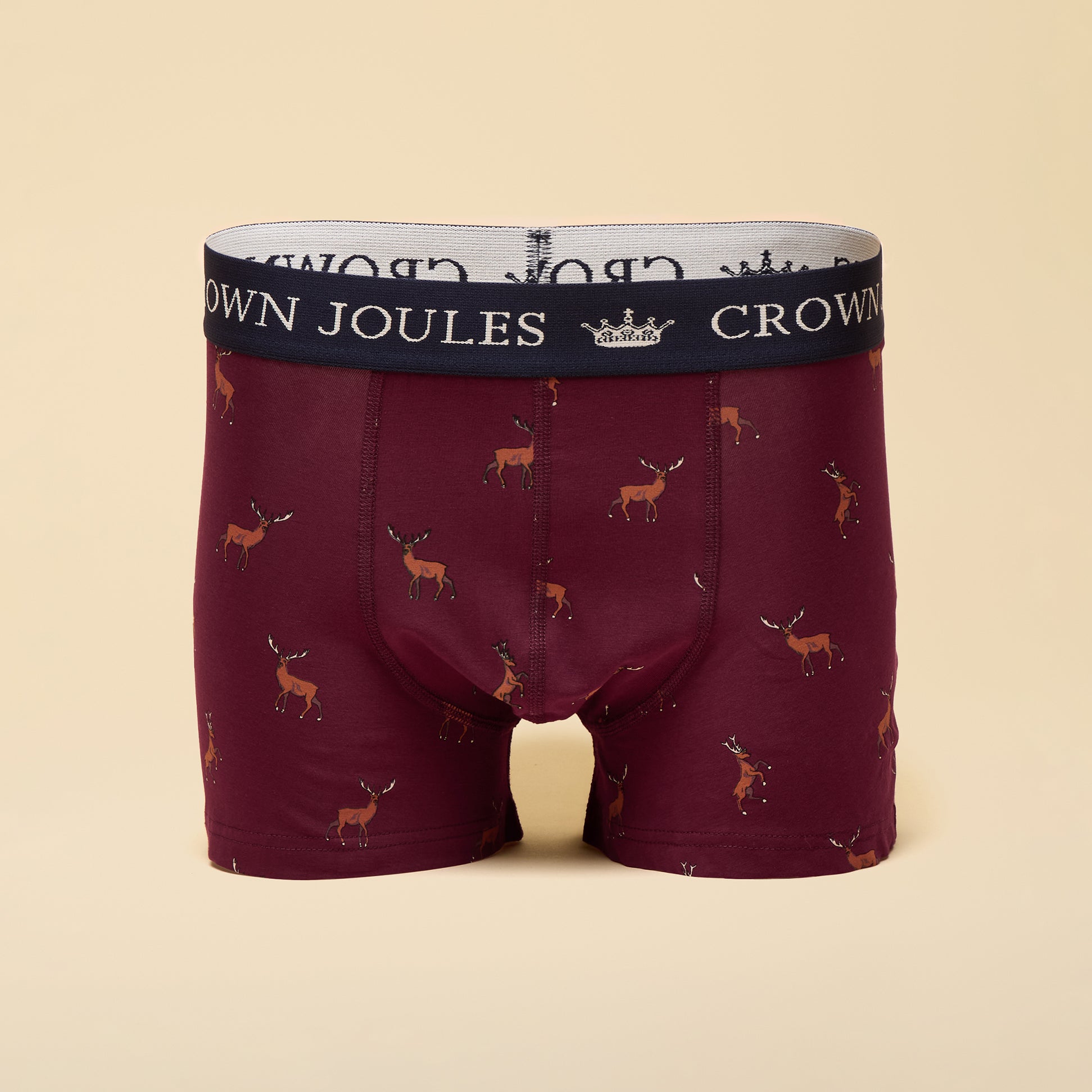 Joules Joules CROWN JOULES Mens Boxer Shorts Burgundy Red