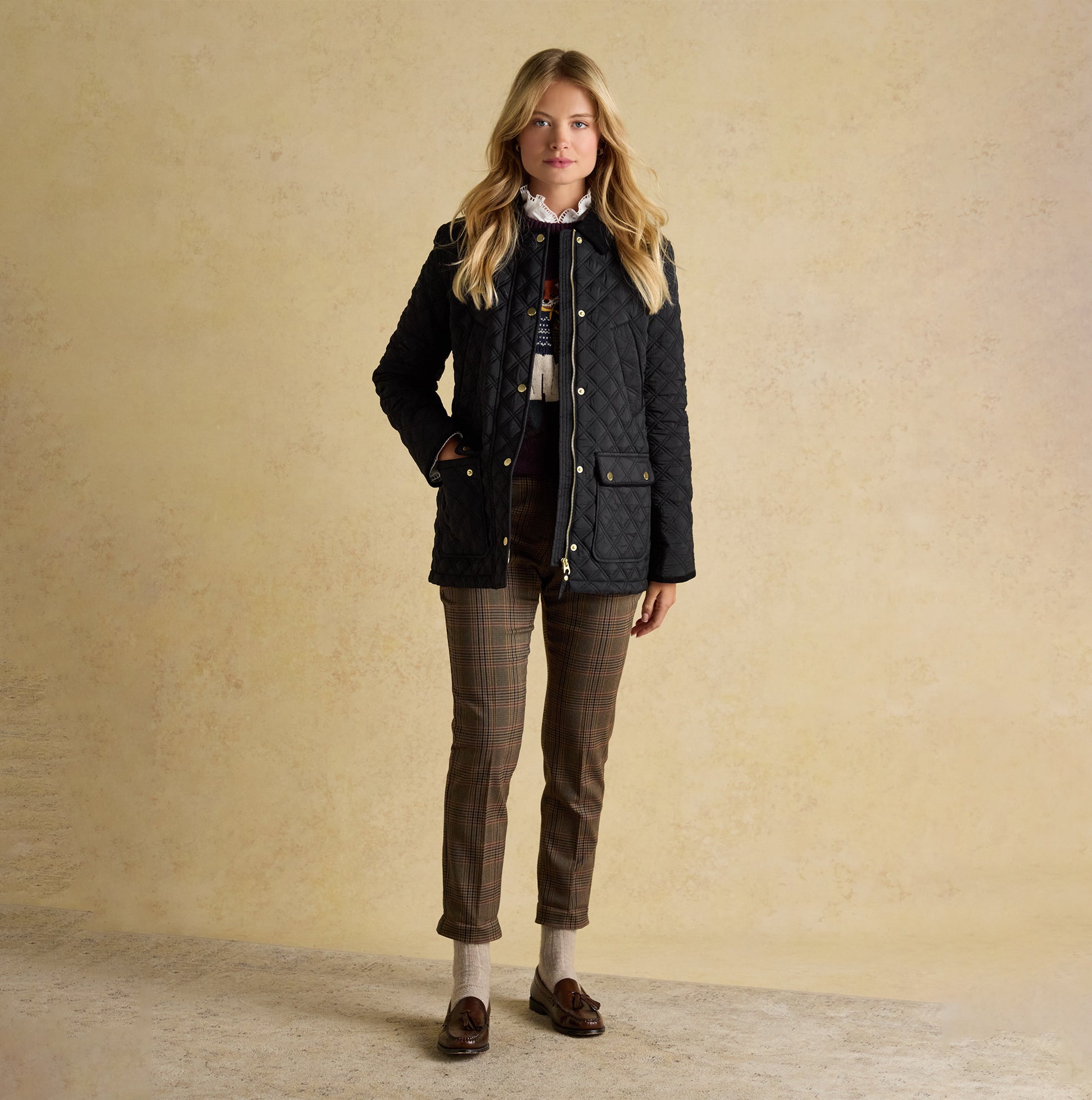 Joules BEATRIX Womens Heritage Quilted Coat Black