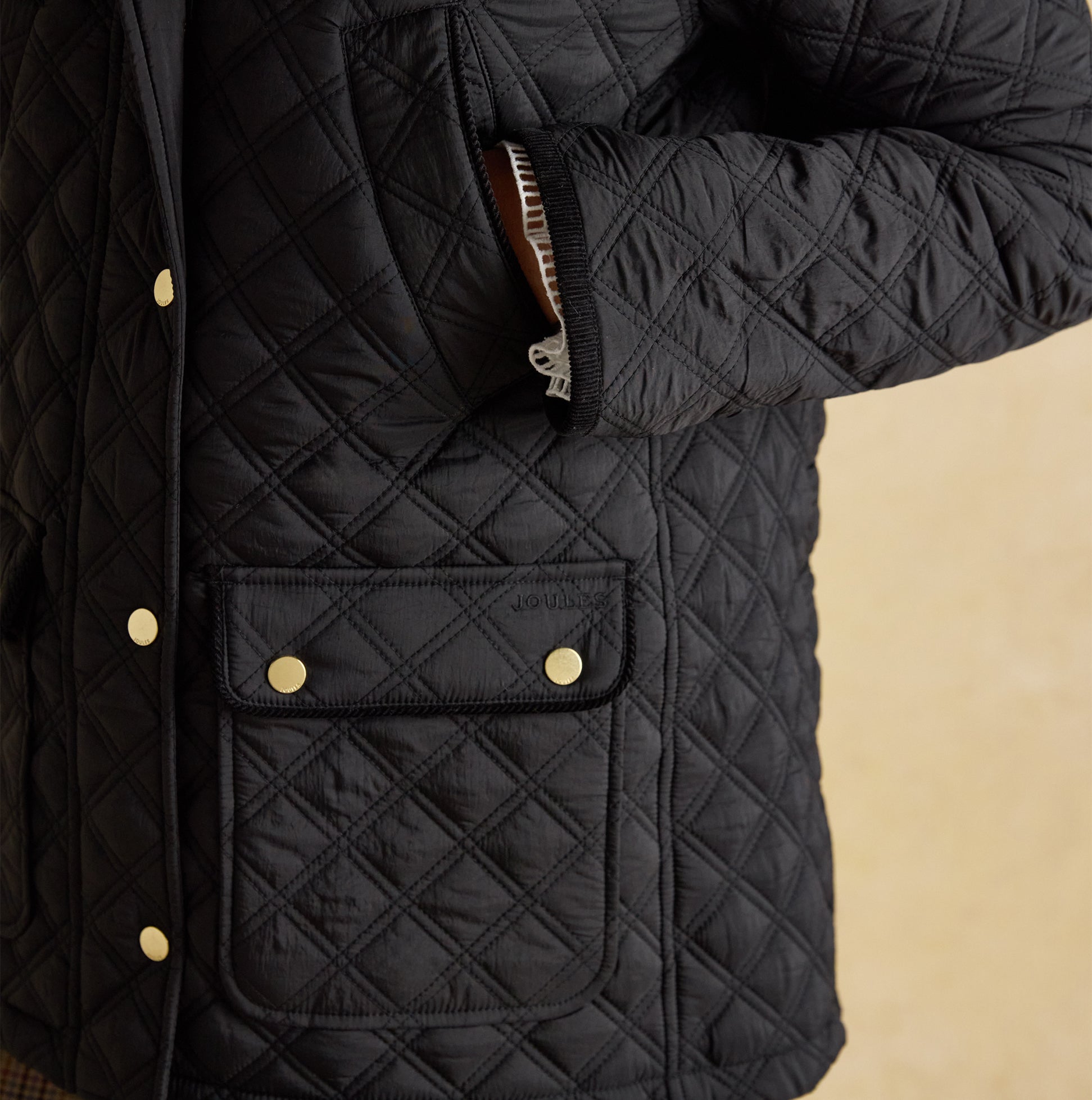 Joules BEATRIX Womens Heritage Quilted Coat Black