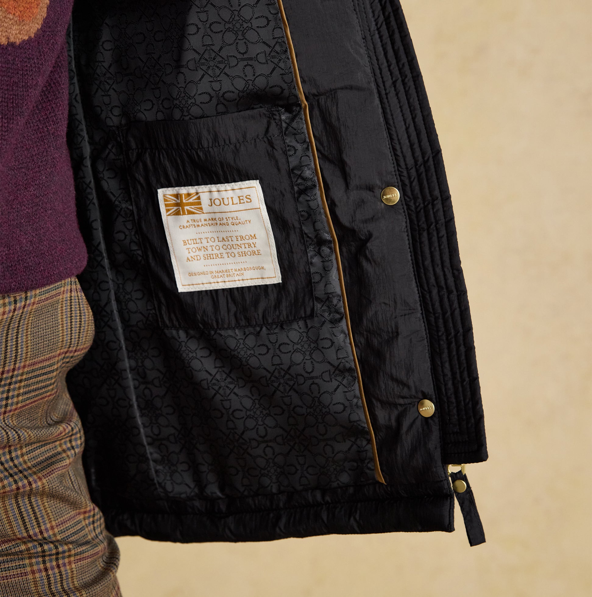 Joules BEATRIX Womens Heritage Quilted Coat Black