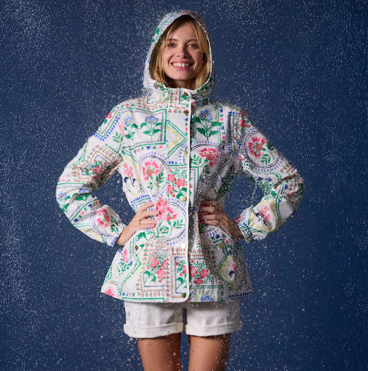 Joules HOLT Womens Raincoat Mosaic Floral