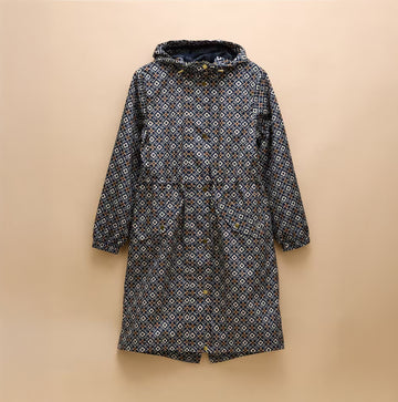 Joules Holkham Womens Waterproof Packable Raincoat With Hood Navy
