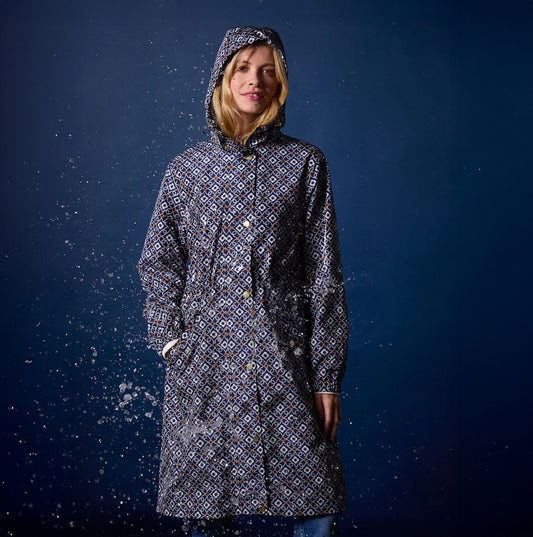 Joules HOLKHAM Womens Raincoat Flower Geo