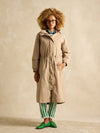 Joules Hensley Womens Waterproof Longline Coat with Packable Hood Tan Brown