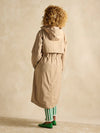 Joules Hensley Womens Waterproof Longline Coat with Packable Hood Tan Brown