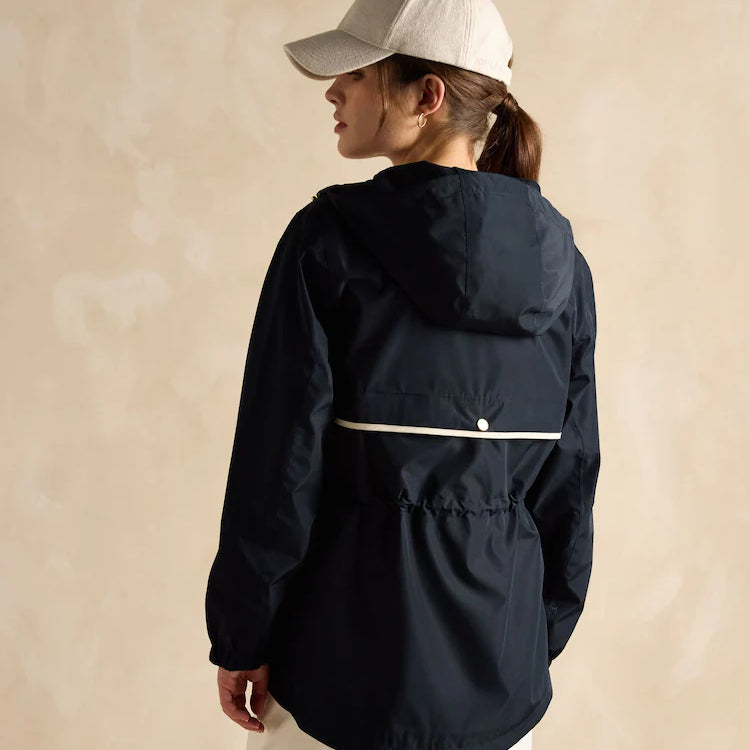 Joules Holt Waterproof Packable Raincoat with Hood Navy