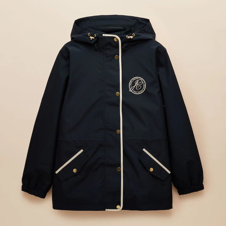 Joules Holt Waterproof Packable Raincoat with Hood Navy