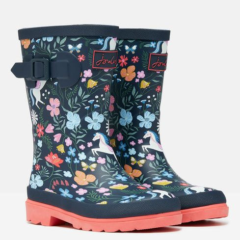 Joules JNR WELLY PRINT Girls Wellies Navy Horse