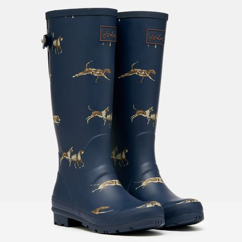 Joules WELLY PRINT Womens Wellies Navy Dog
