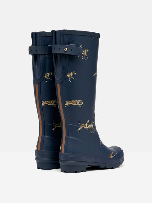 Joules WELLY PRINT Womens Wellies Navy Dog