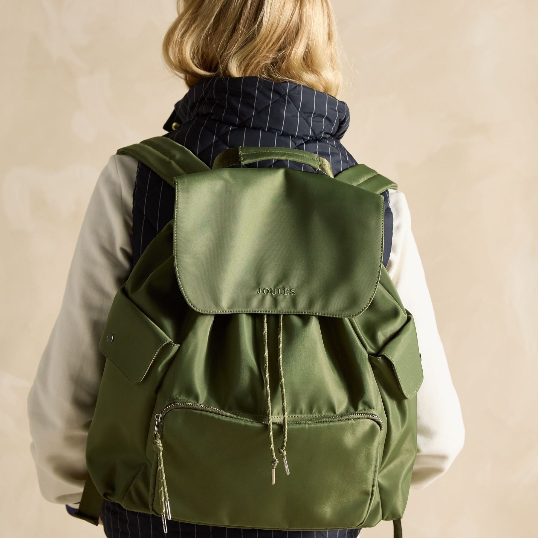 Joules CAMBECK Womens Nylon Rucksack Khaki Green