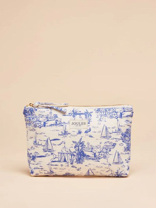 Joules CARRYWELL Womens Pouch Blue Toile