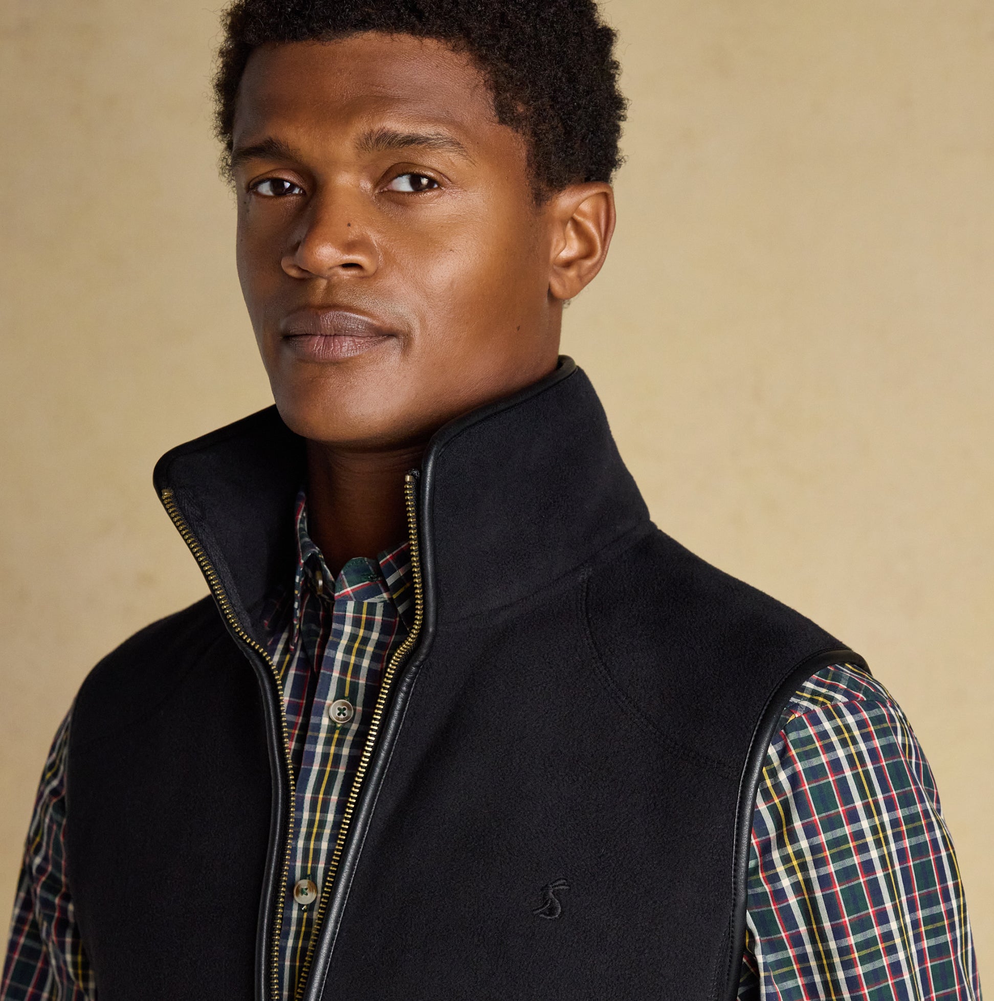Joules HERITAGE FLEECE Mens Gilet Black