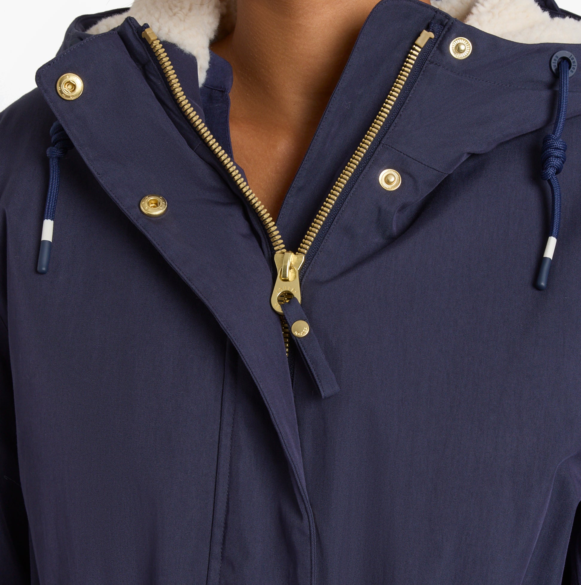 Joules PORTWELL Waterproof Hoodie Raincoat With Adjustable Waist Navy
