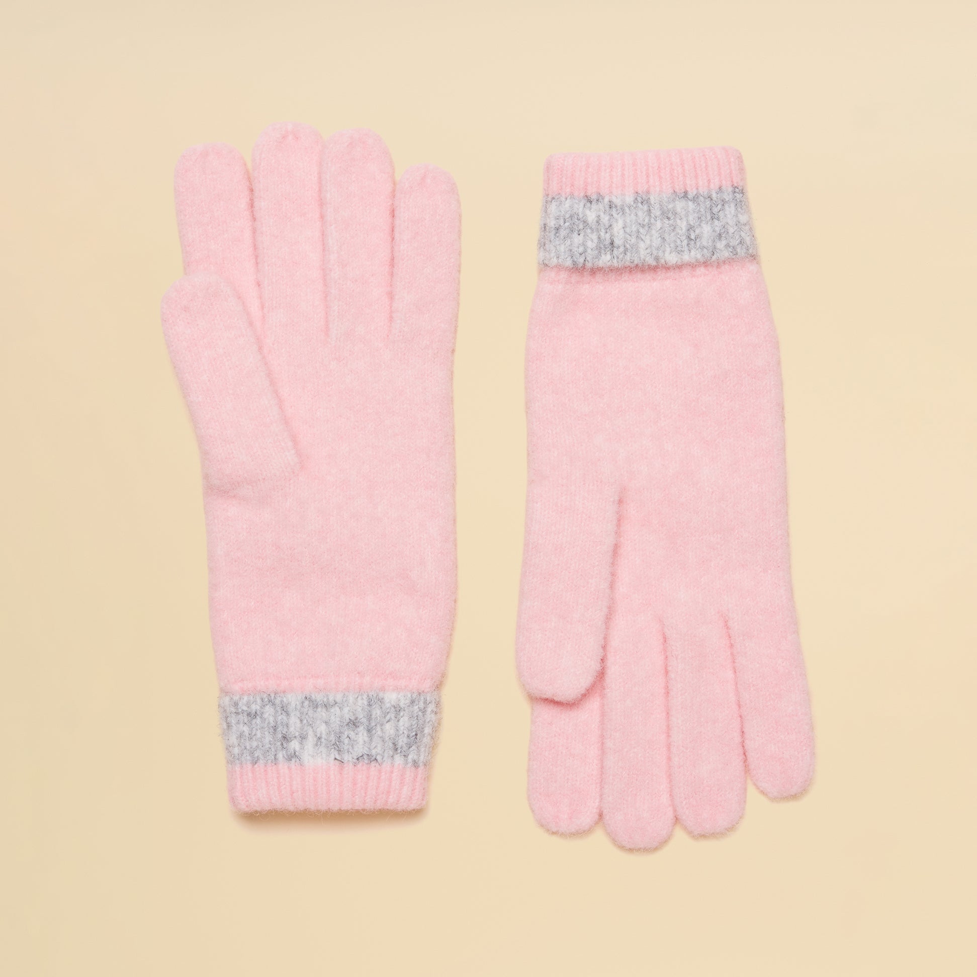 Joules Joules POPLEY STRIPE Womens Gloves Pink/Grey