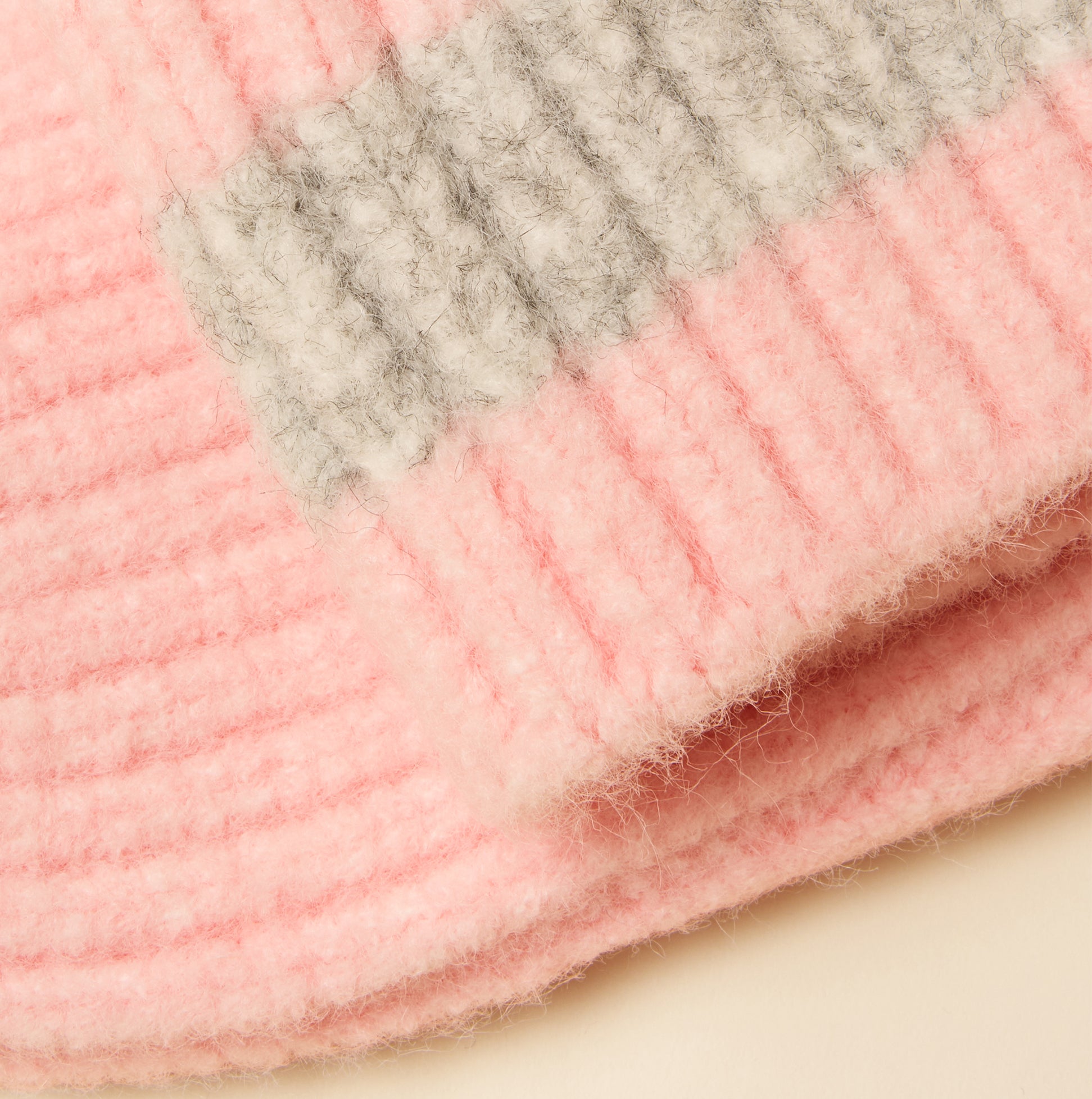 Joules POPLEY STRIPE Womens Beanie Pink/Grey