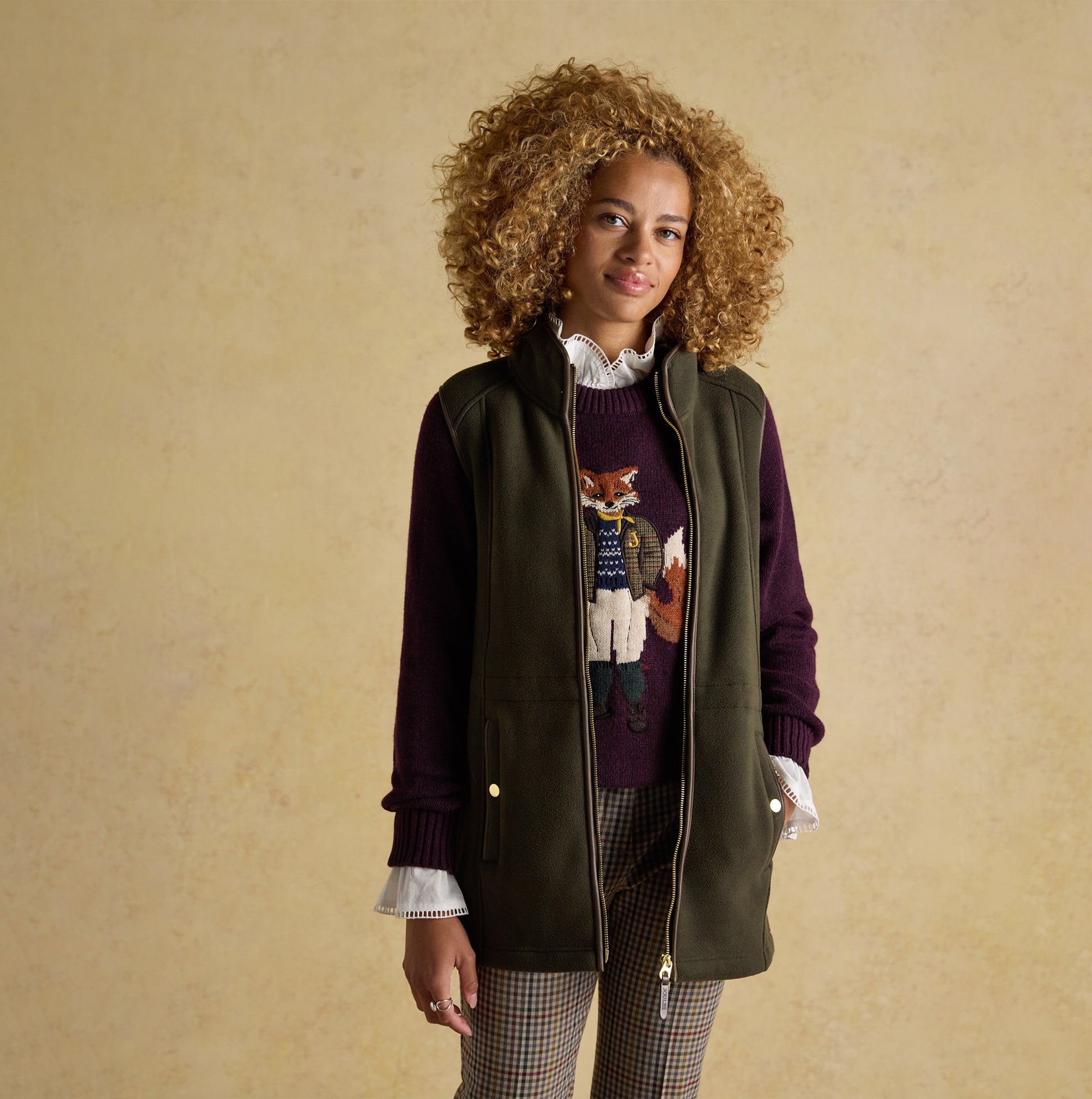 Joules HERITAGE LONGLINE Womens Gilets Green