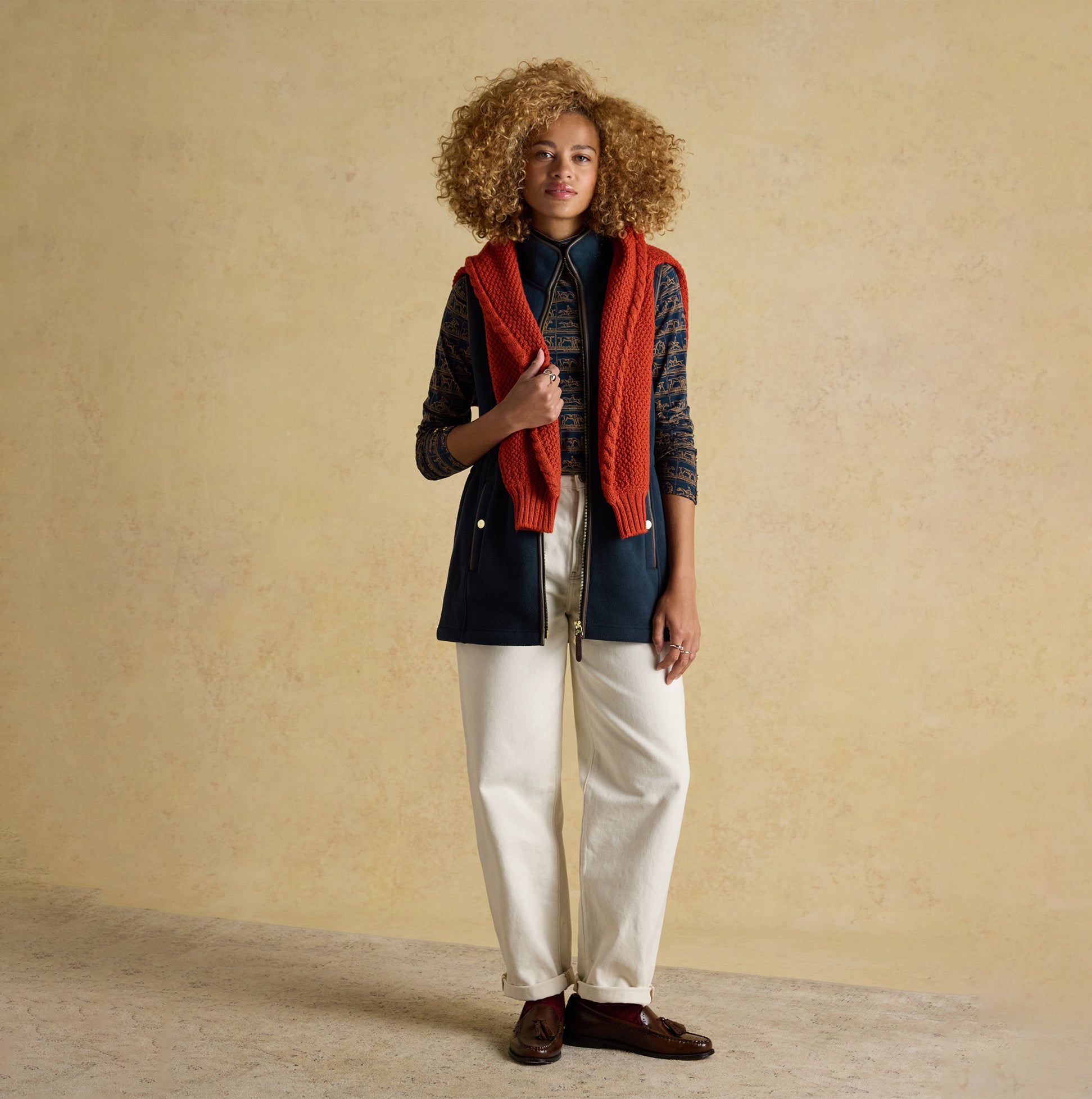 Joules HERITAGE LONGLINE Womens Gilets Navy