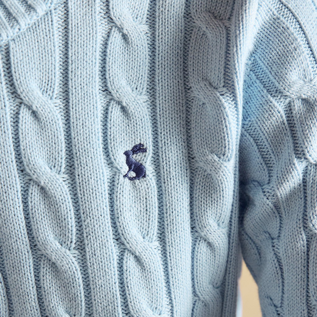 Joules CLASSIC CABLE Womens Jumpers Light Blue