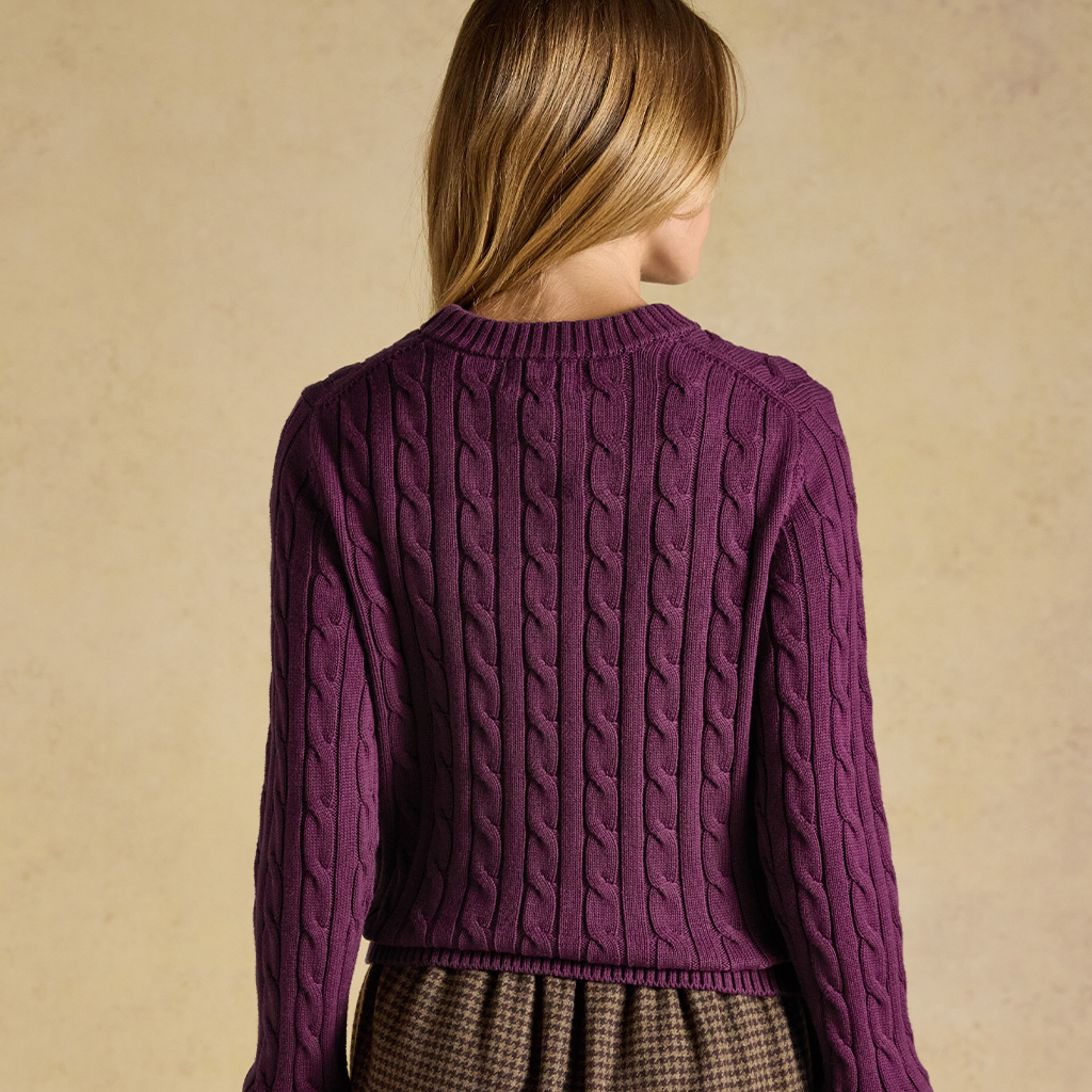 Joules CLASSIC CABLE Womens Sweaters Wine