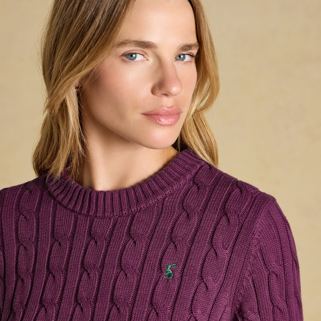 Joules CLASSIC CABLE Womens Sweaters Wine