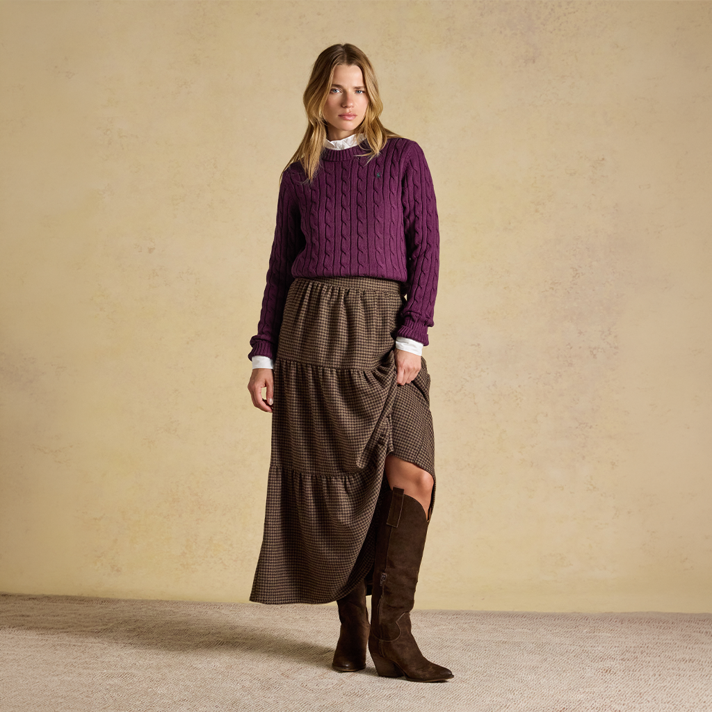 Joules CLASSIC CABLE Womens Sweaters Wine