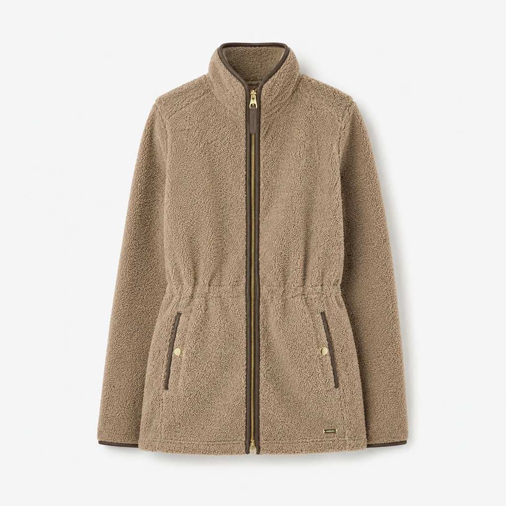 Joules BORG HERITAGE LONGLINE Womens Longline Jackets Mink Brown