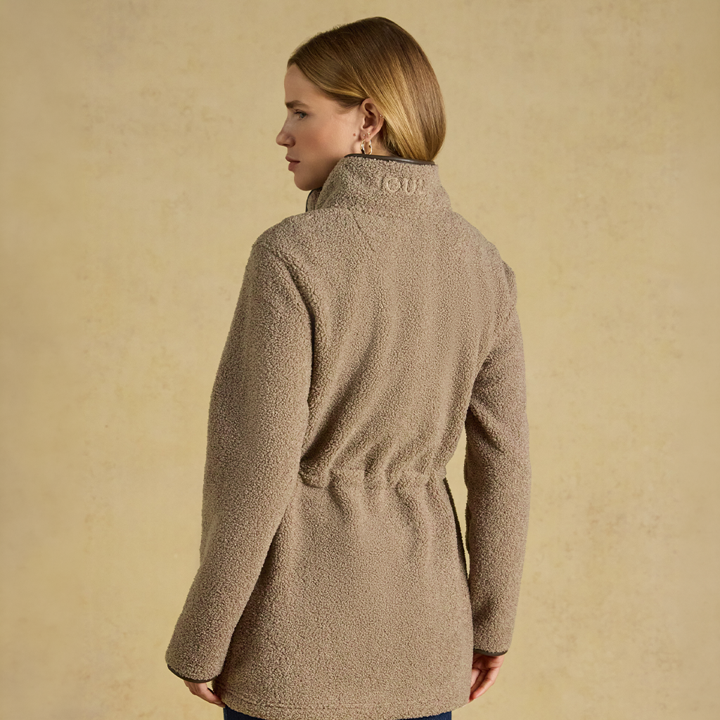 Joules BORG HERITAGE LONGLINE Womens Longline Jackets Mink Brown