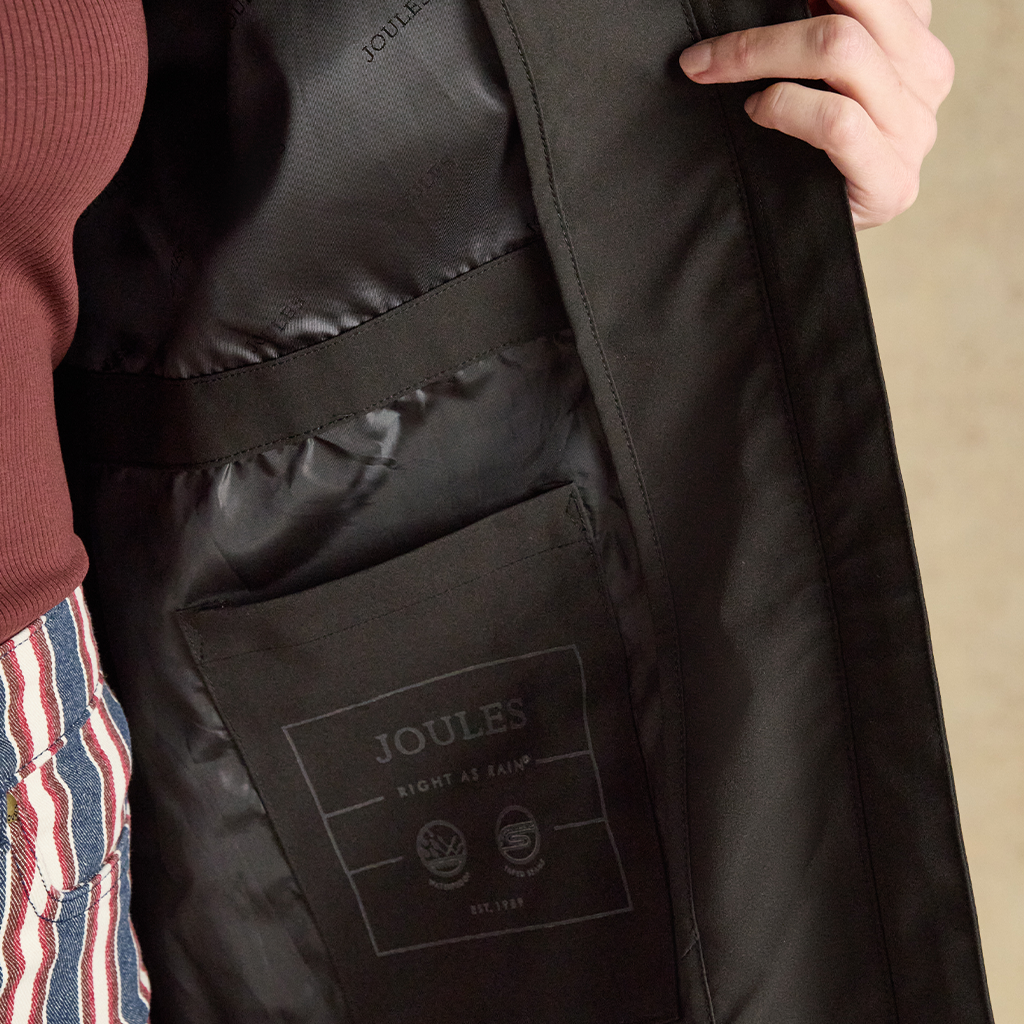 Joules RAINAWAY Womens Waterproof Rain Coat Black