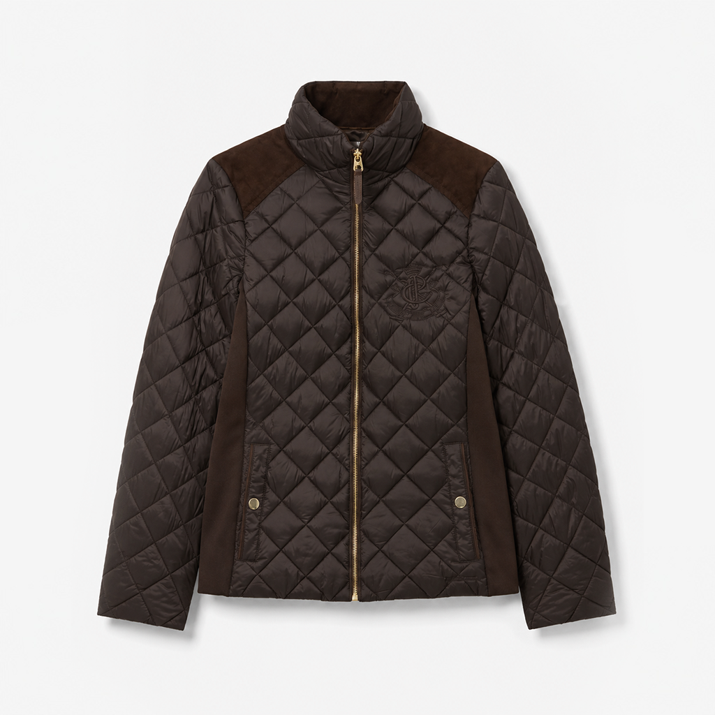 Joules BRAEMAR LUXE Womens Quilted Jackets Chocolate Brown