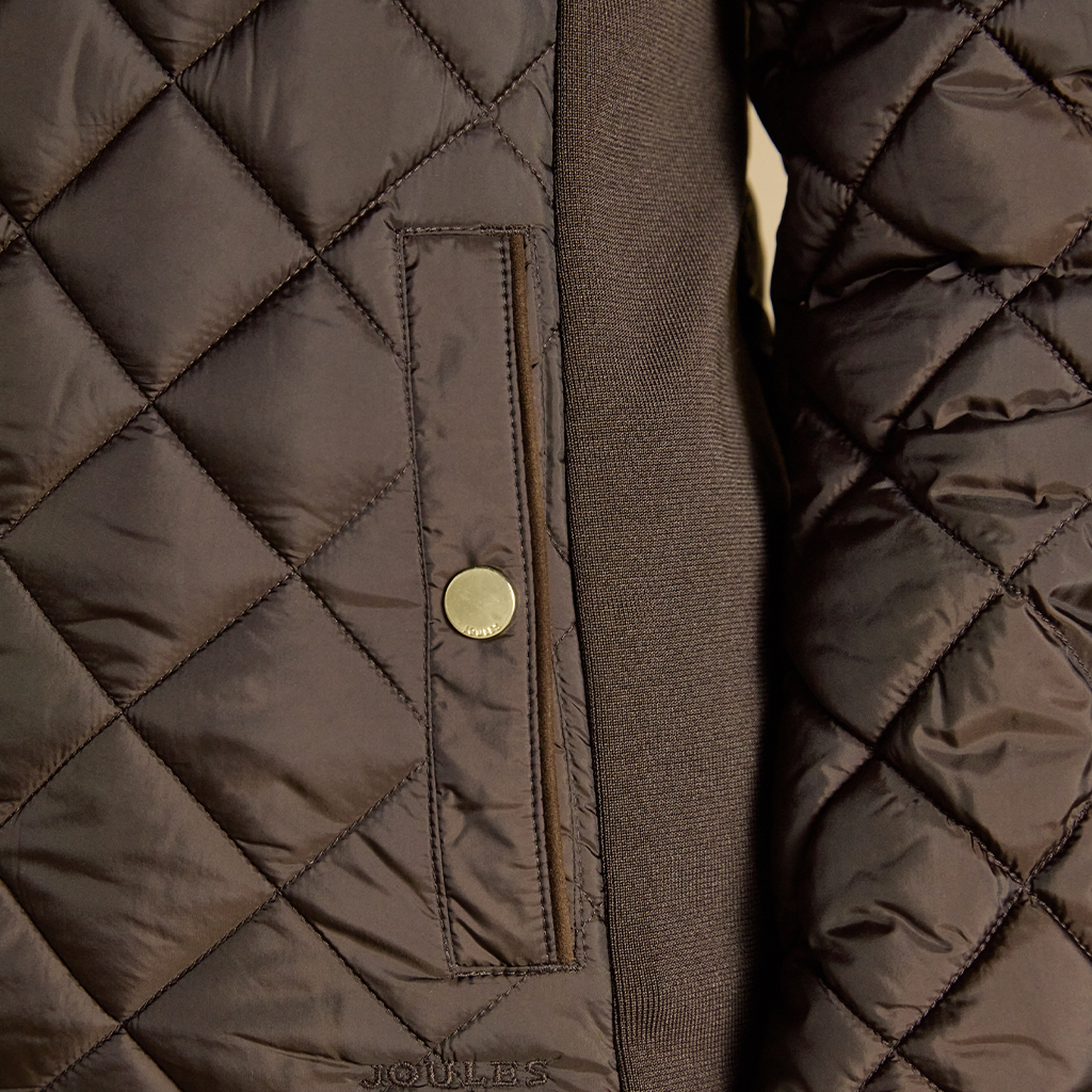 Joules BRAEMAR LUXE Womens Quilted Jackets Chocolate Brown