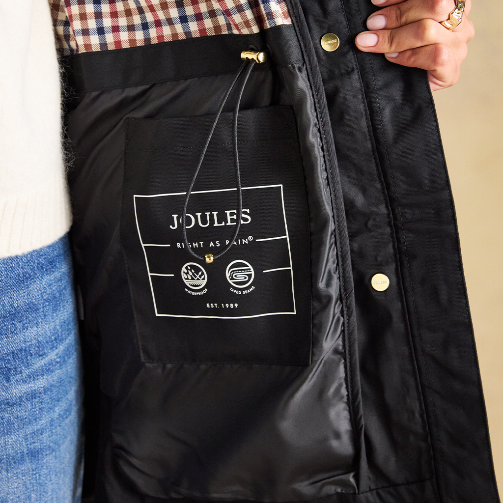 Joules PORTWELL Womens Rain Coat Black