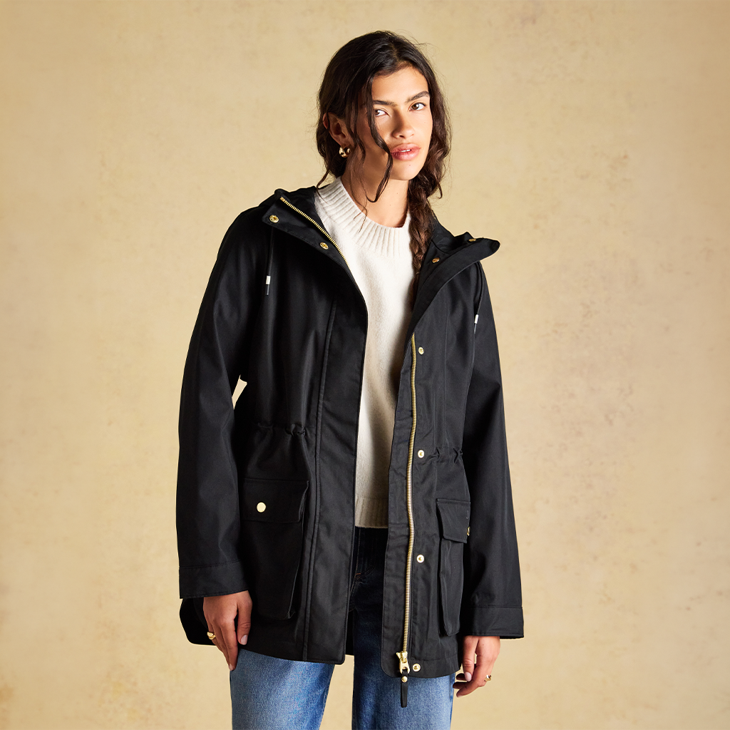 Joules PORTWELL Womens Rain Coat Black